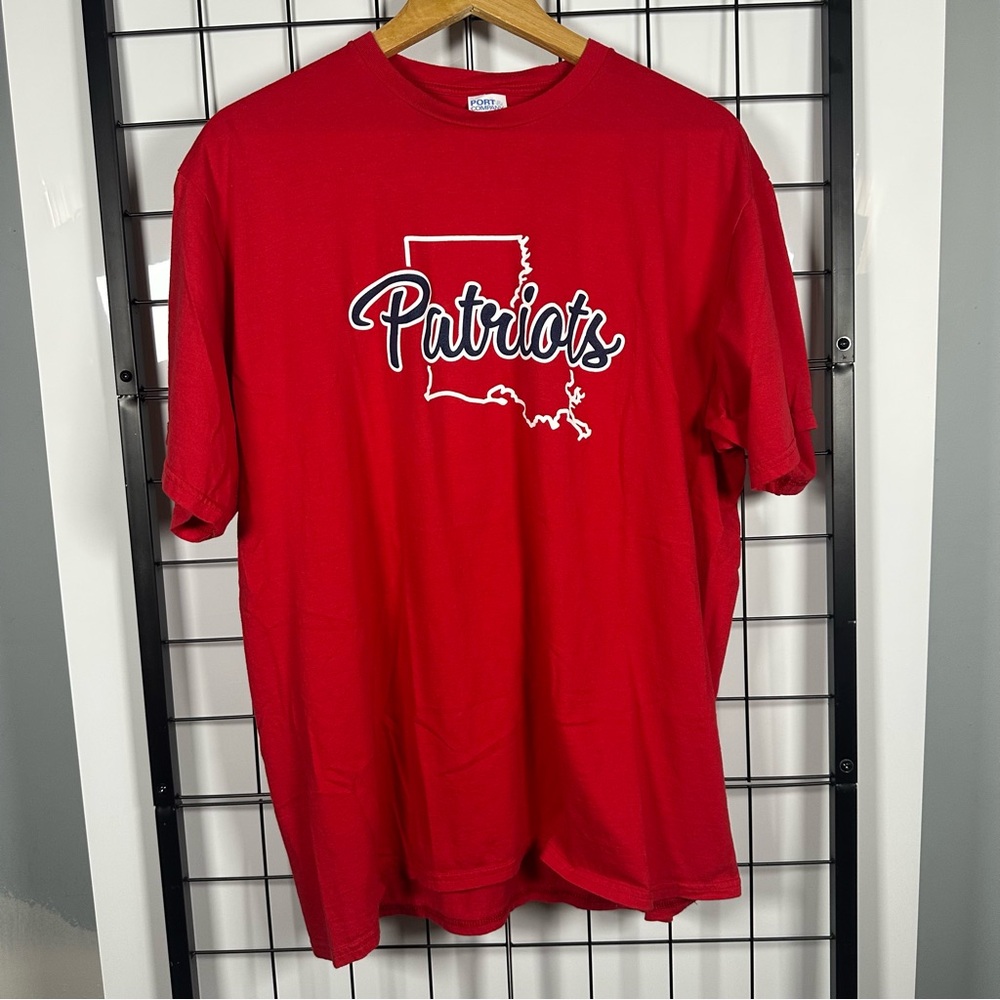 Port & Company Red NE Patriots Massachusetts Short Sleeve T-Shirt Men's XL
